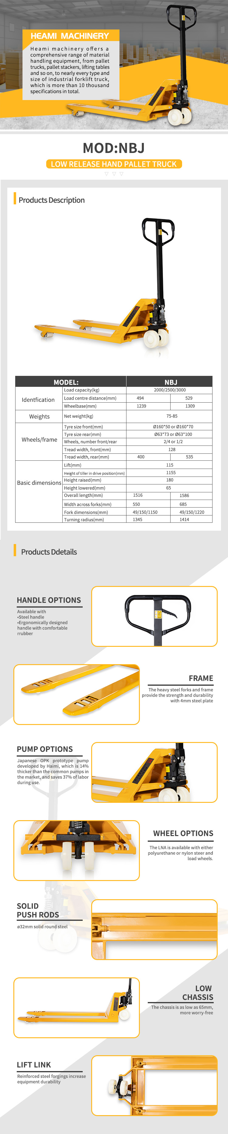 2500/3000KGS Manual Pallet Truck-WTC